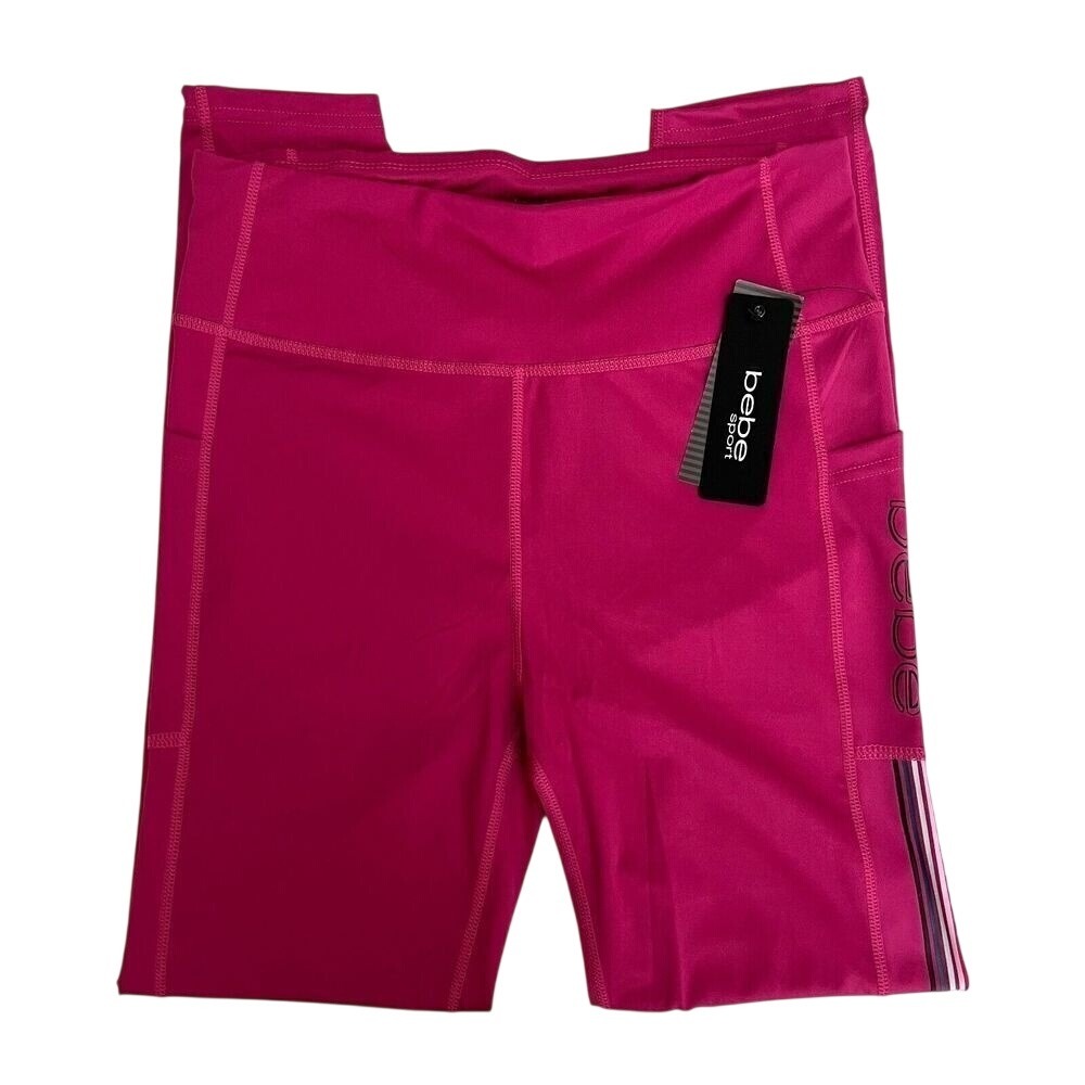 Bebe Pink Sport Leggings, Bebe Pink Exercize Pants, Yoga Pants Stretchy Pants J9